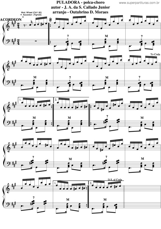 Partitura da música Puladora v.5