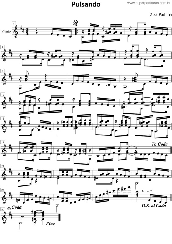 Partitura da música Pulsando