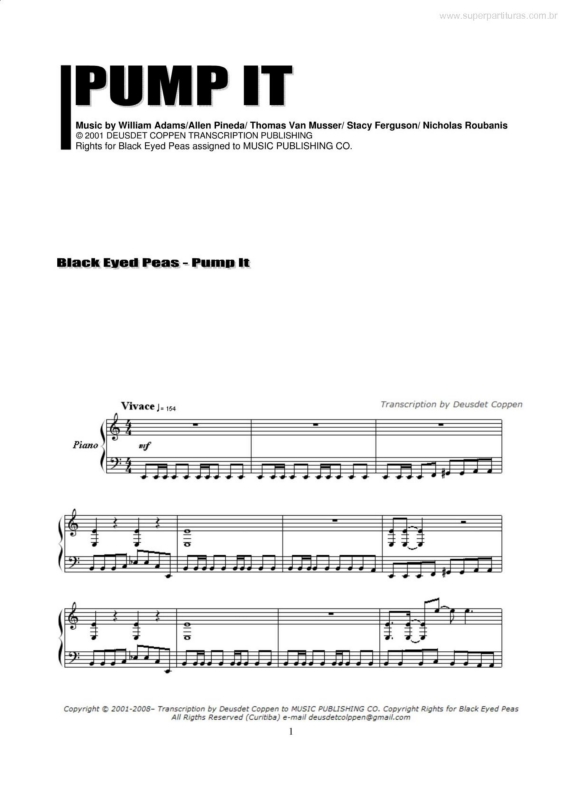 Partitura da música Pump It