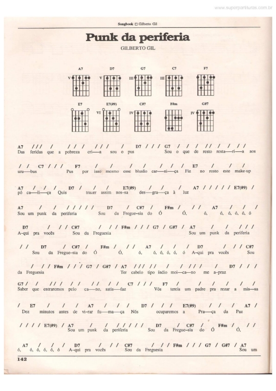 Partitura da música Punk da Periferia