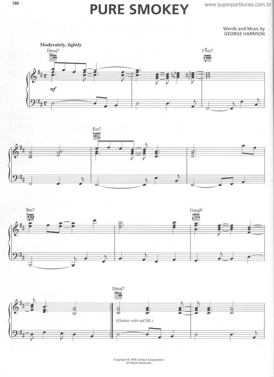 Partitura da música Pure Smokey