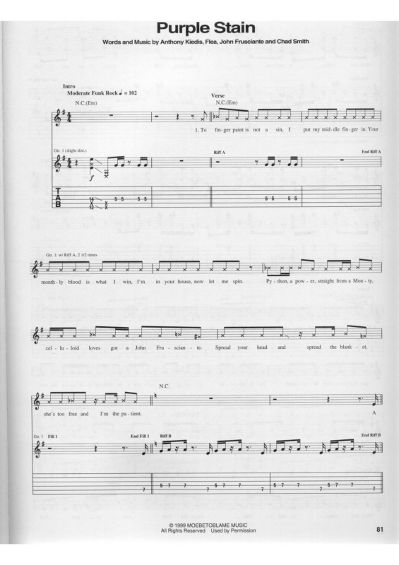 Partitura da música Purple Stain v.2