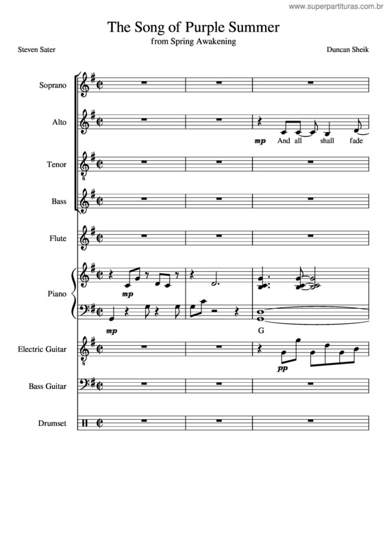 Partitura da música Purple Summer