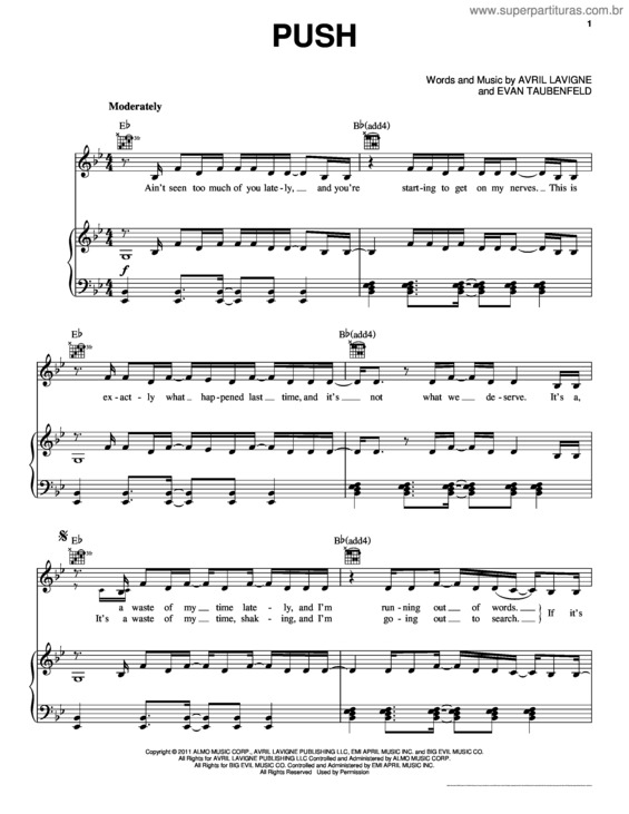 Partitura da música Push v.3