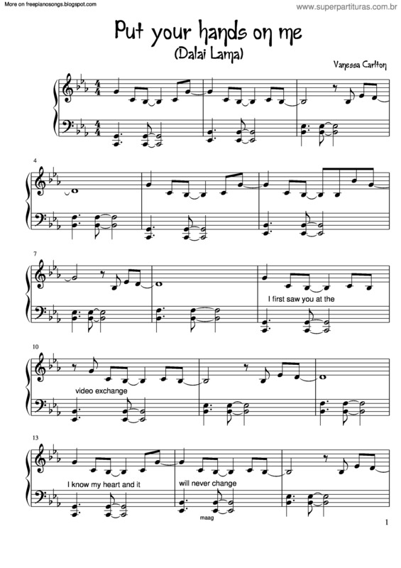 Partitura da música Put Your Hands On Me