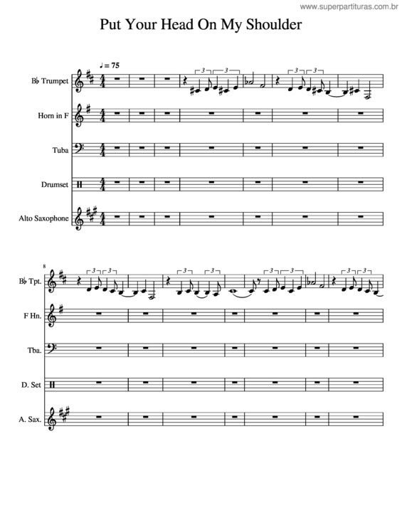 Partitura da música Put Your Head On My Shoulder 2 0