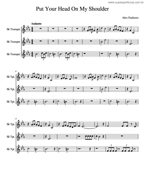 Partitura da música Put Your Head On My Shoulder v.4
