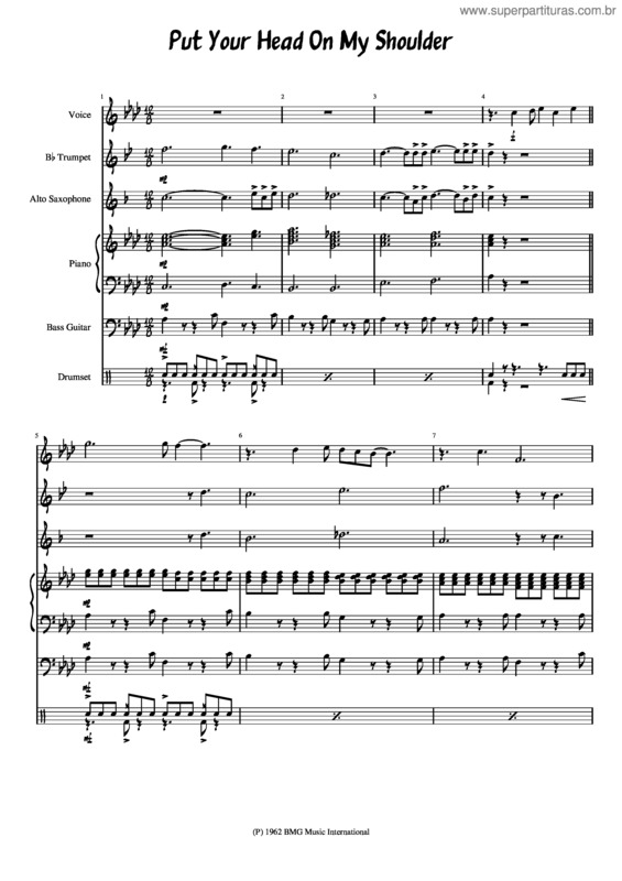Partitura da música Put Your Head On My Shoulder v.5