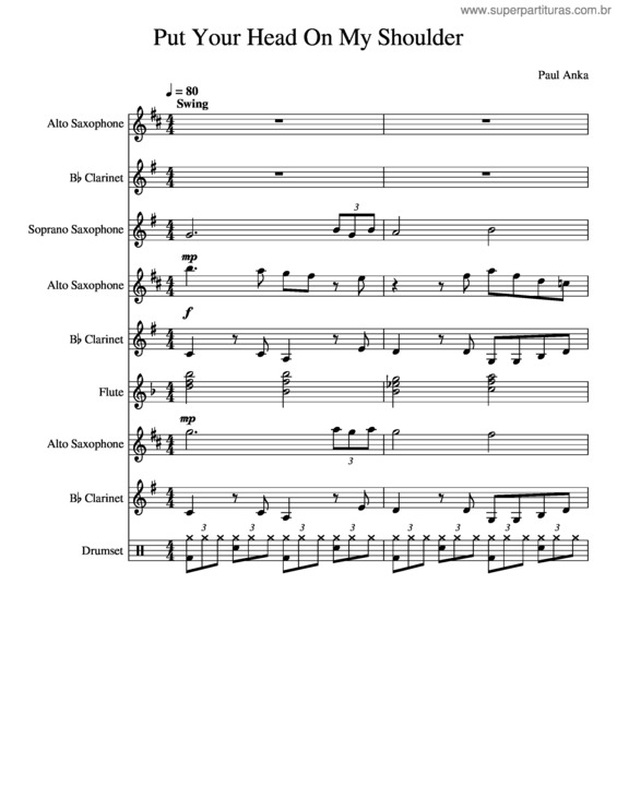 Partitura da música Put Your Head On My Shoulder v.7