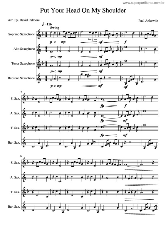 Partitura da música Put Your Head On My Shoulder v.8