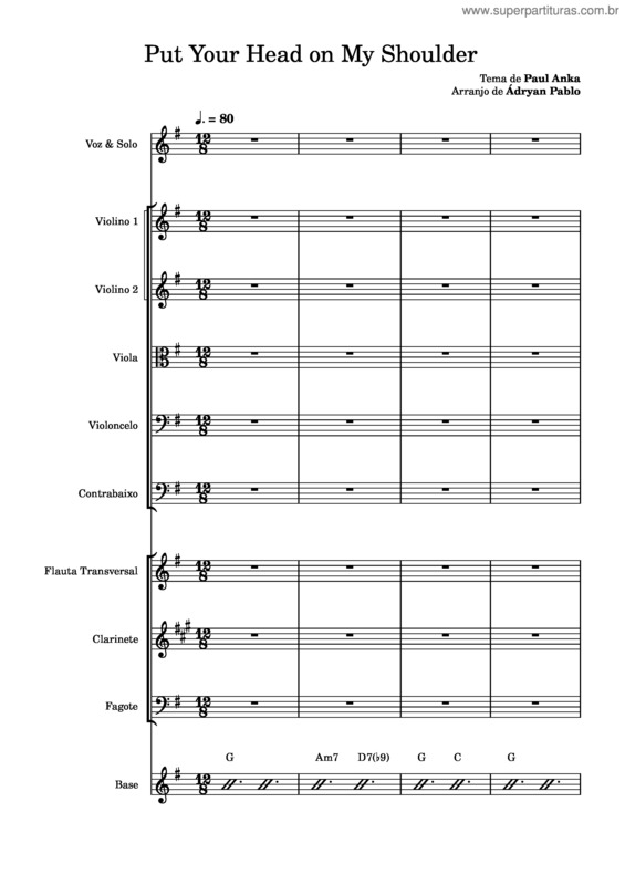 Partitura da música Put Your Head On My Shoulder v.9