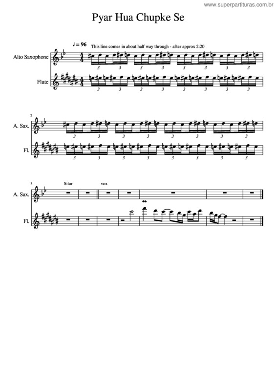 Partitura da música Pyar Hua Chupke Se