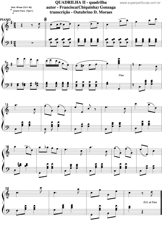 Partitura da música Quadrilha Ii