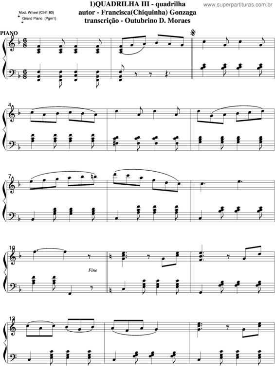 Partitura da música Quadrilha Iii