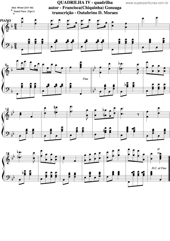 Partitura da música Quadrilha Iv