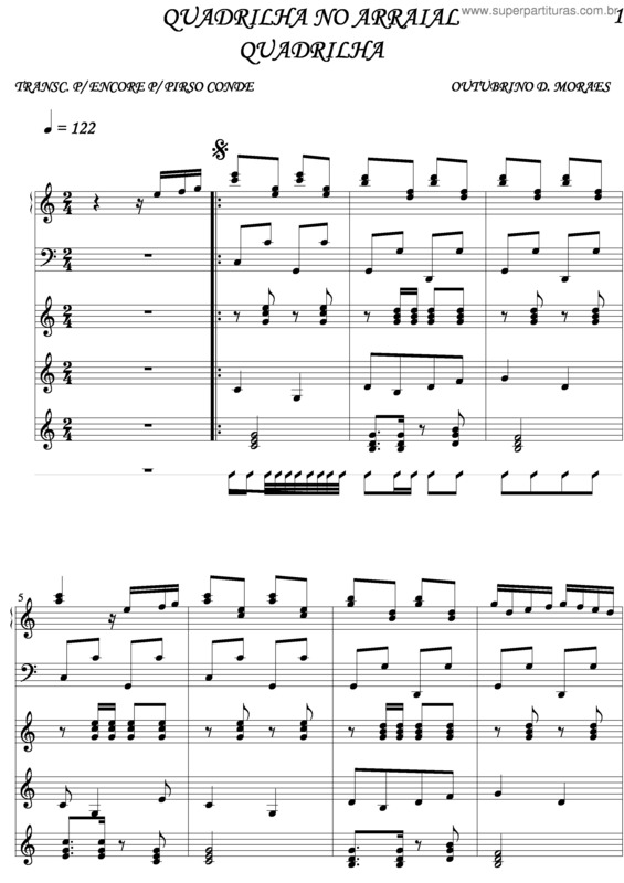 Partitura da música Quadrilha No Arraial