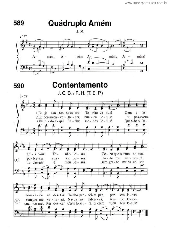 Partitura da música Quádruplo Amém E Contentamento