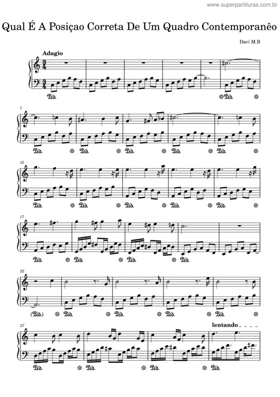 Partitura da música Qual É A Posiçao Correta De Um Quadro Contemporanêo
