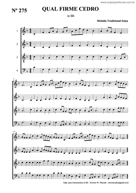 Partitura da música Qual Firme Cedro v.2