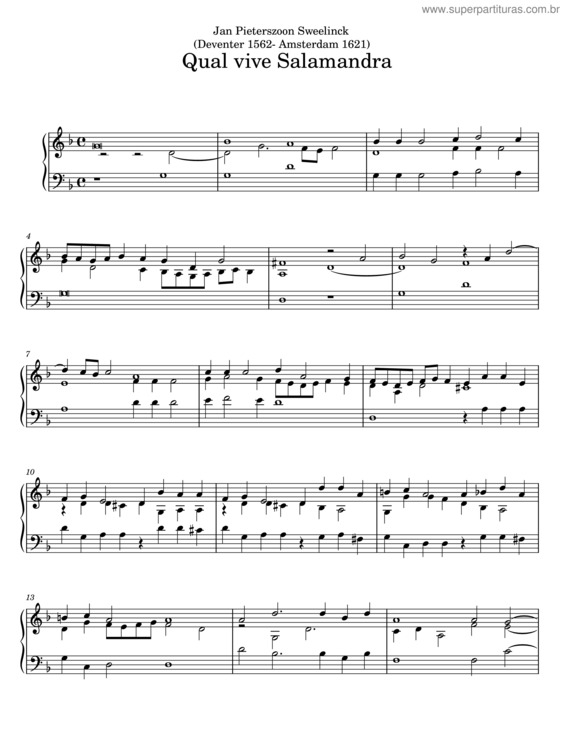 Partitura da música Qual Vive Salamandra – Jan Pieterszoon Sweelinck v.2