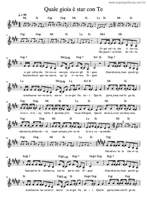 Partitura da música Quale Gioia È Star Con Te