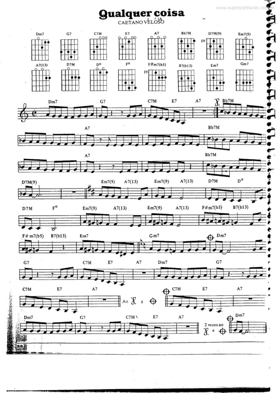 Partitura da música Qualquer Coisa