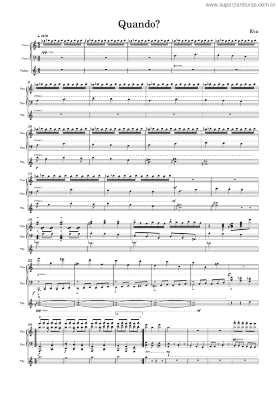 Partitura da música Quando?