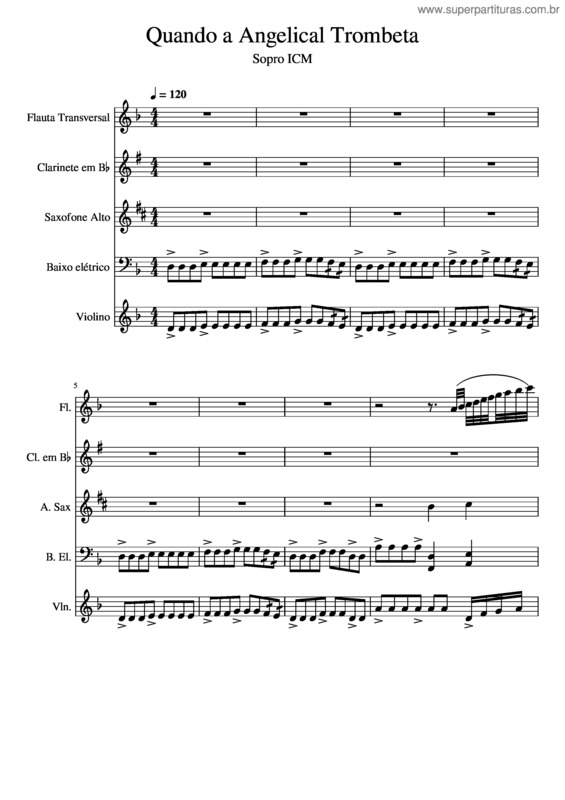 Partitura da música Quando A Angelical Trombeta