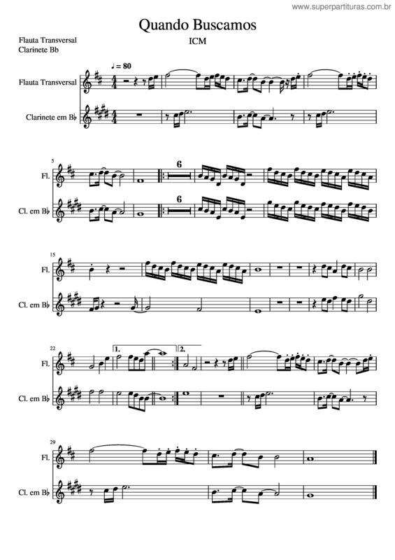 Partitura da música Quando Buscamos v.2