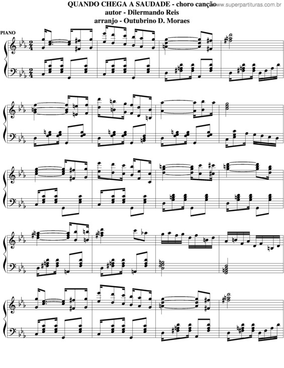 Partitura da música Quando Chega A Saudade v.3