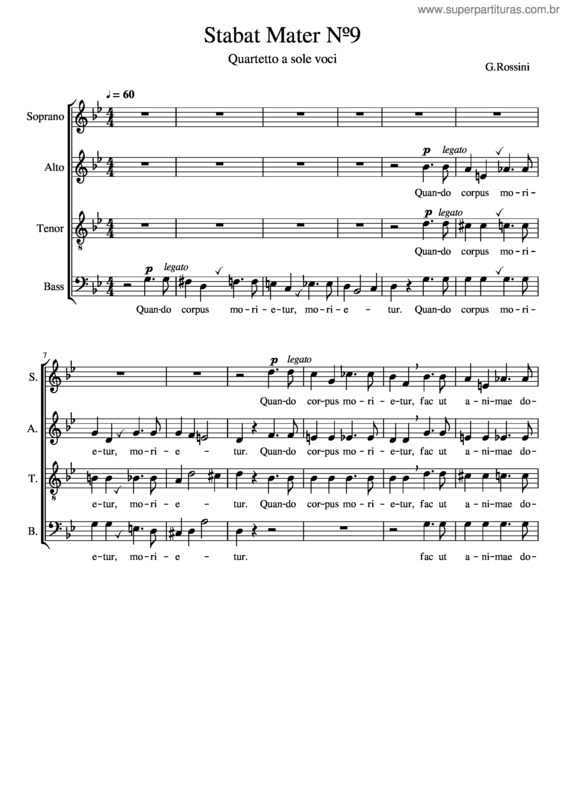 Partitura da música Quando Corpus Morietur – Gioachino Rossini