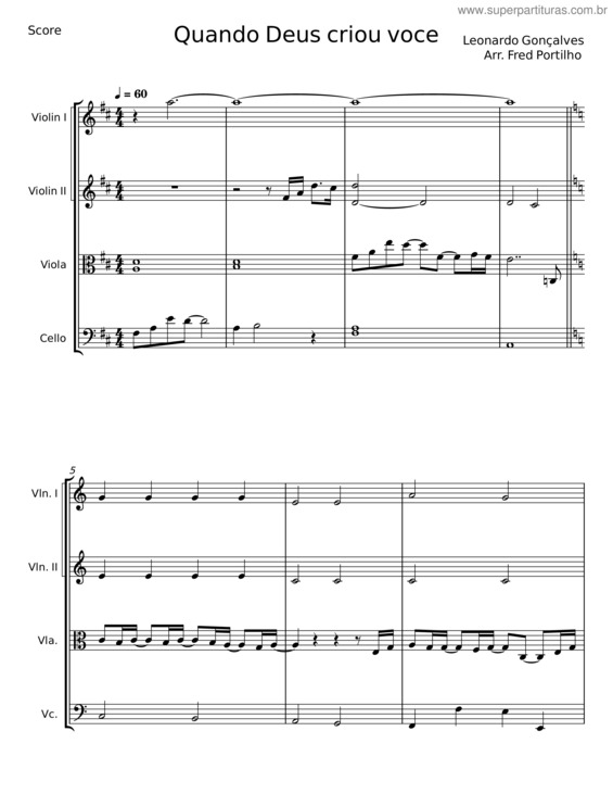 Partitura da música Quando Deus Criou Você v.11