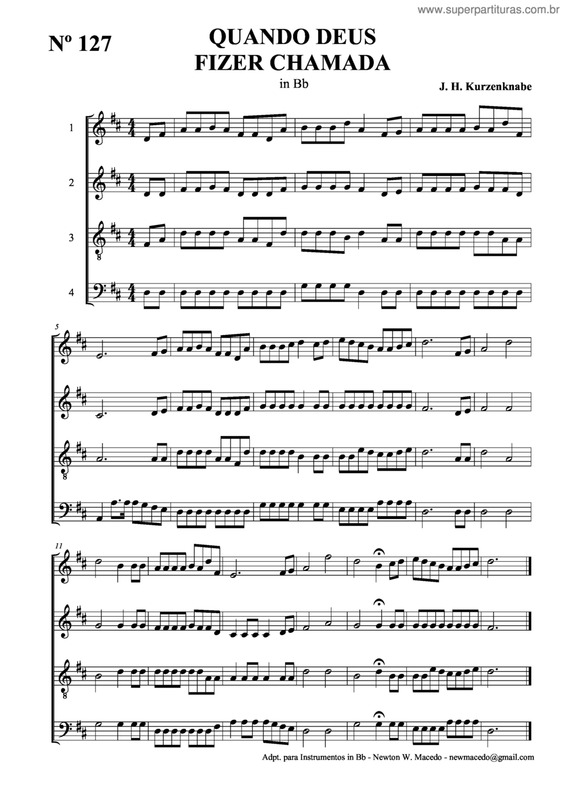 Partitura da música Quando Deus Fizer Chamada v.3