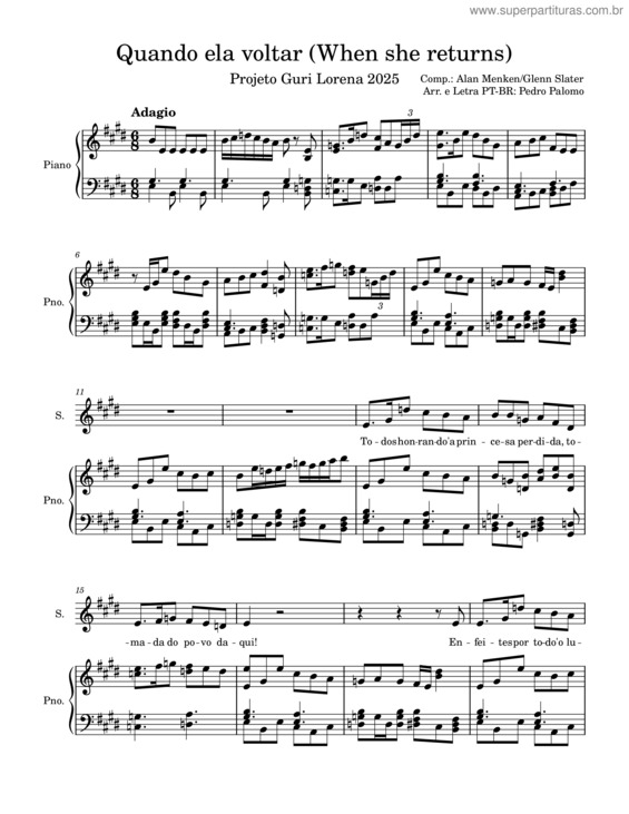 Partitura da música Quando Ela Voltar v.3