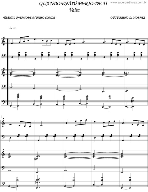 Partitura da música Quando Estou Perto De Ti