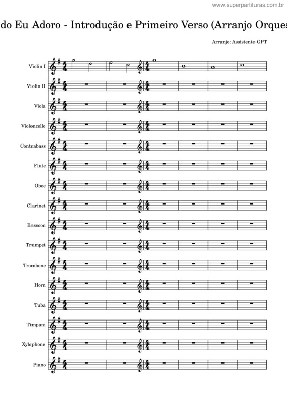 Partitura da música Quando Eu Adoro Intro Verso – Abnerandrade7