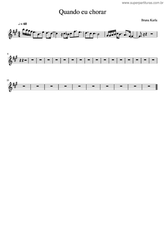 Partitura da música Quando Eu Chorar v.3