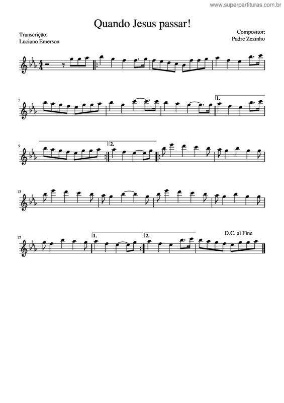 Partitura da música Quando Jesus Passar v.4