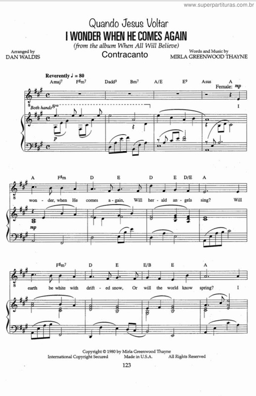 Partitura da música Quando Jesus Voltar