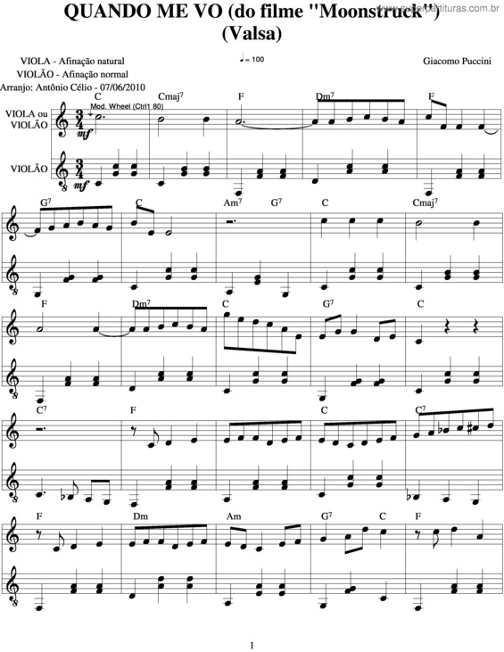 Partitura da música Quando Me Vo v.2