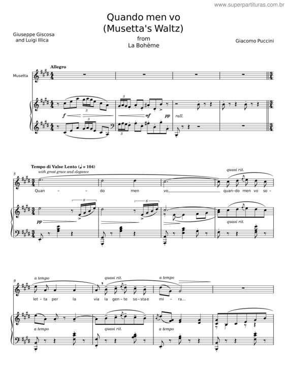Partitura da música Quando Men Vo v.4