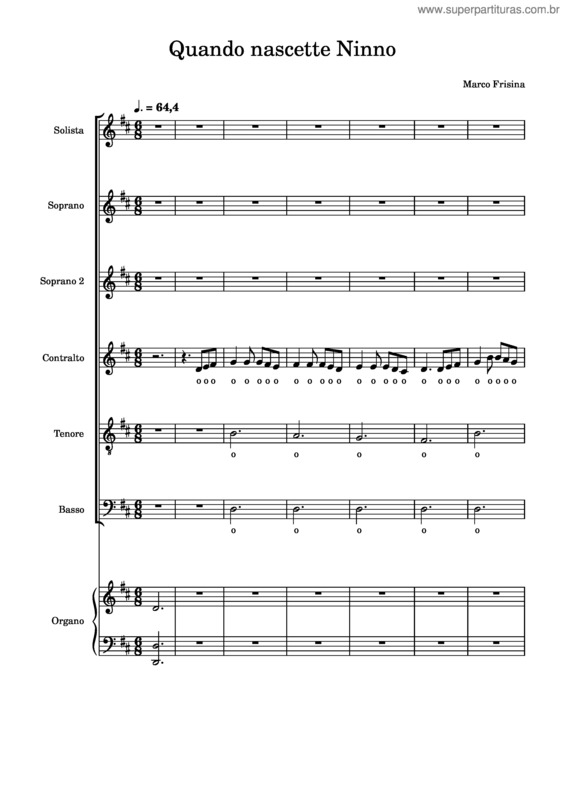 Partitura da música Quando Nascette Ninno v.2