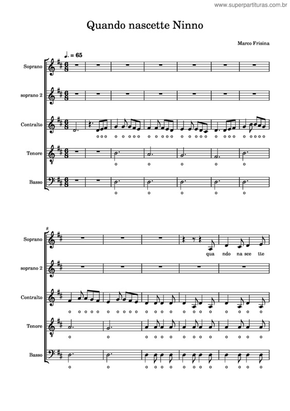 Partitura da música Quando Nascette Ninno