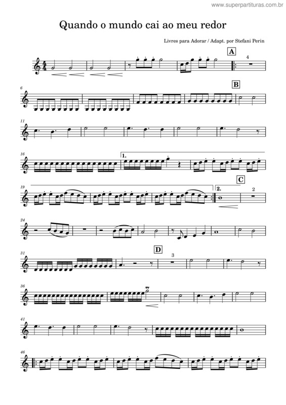 Partitura da música Quando O Mundo Cai Ao Meu Redor – Livres Para Adorar