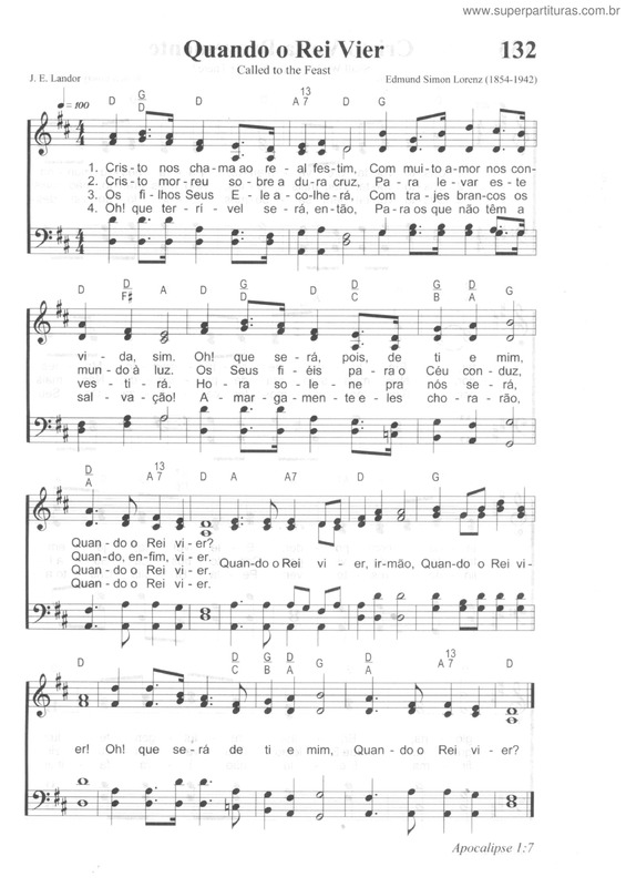 Partitura da música Quando O Rei Vier