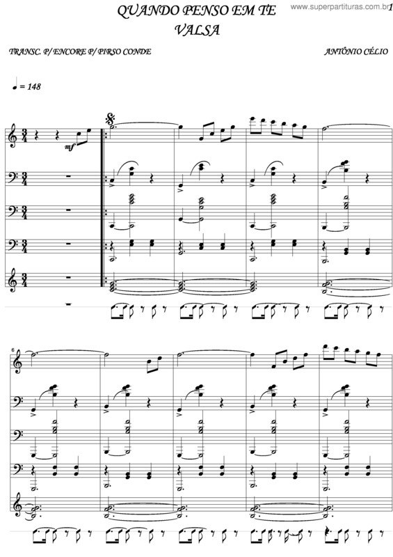 Partitura da música Quando Penso Em Te v.2