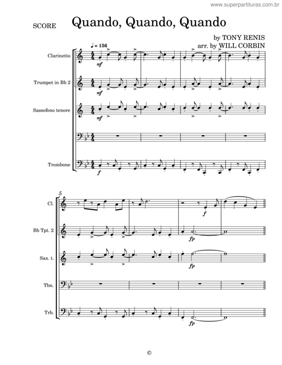 Partitura da música Quando Quando Quando – Tony Renis Quando Quando Quando v.2
