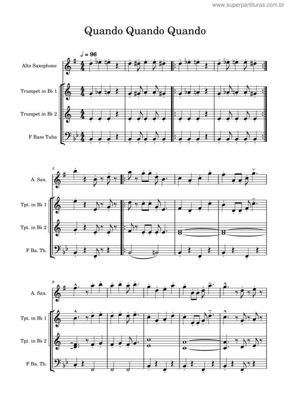Partitura da música Quando Quando Quando – Tony Renis Quando Quando Quando