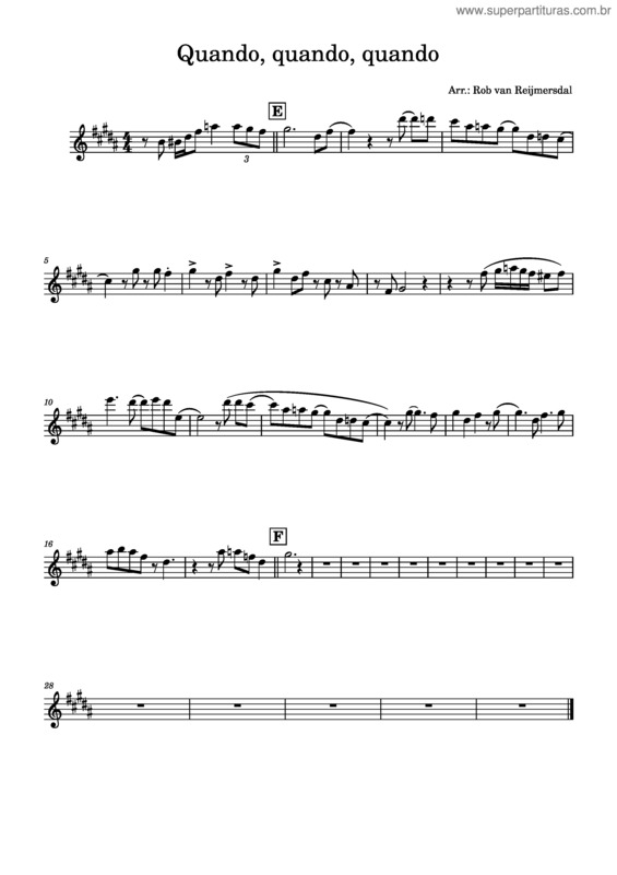 Partitura da música Quando Quando Quando – Tony Renis v.3