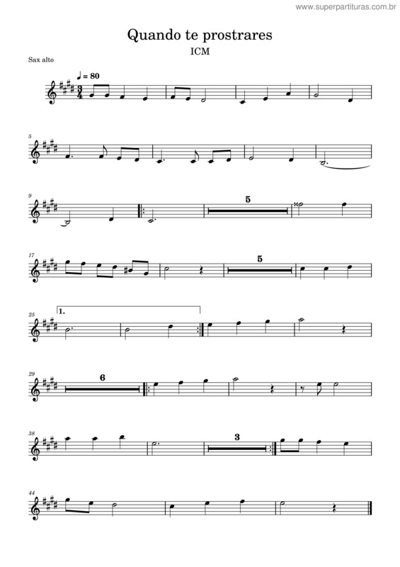 Partitura da música Quando Te Prostrares Icm